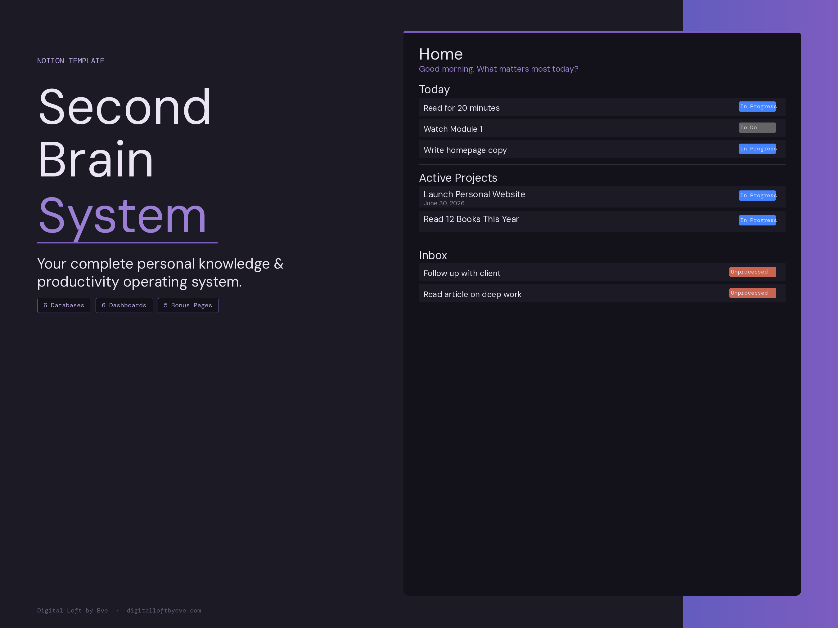 Second Brain Template — All-in-One Notion Workspace for Life & Work