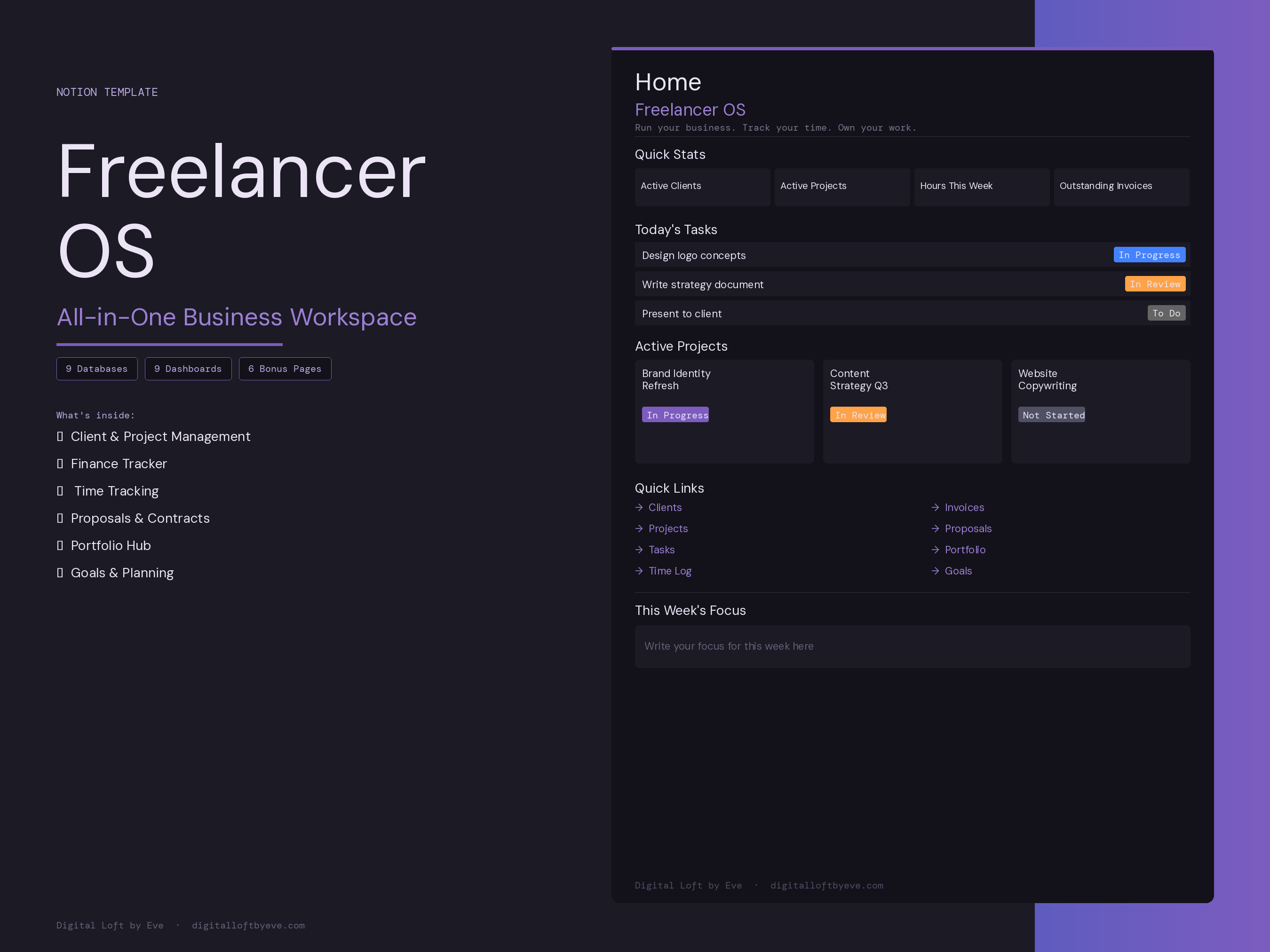 Freelancer OS — All-in-One Notion Workspace for Freelancers
