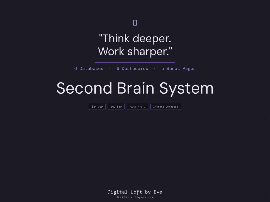 Second Brain Template — All-in-One Notion Workspace for Life & Work
