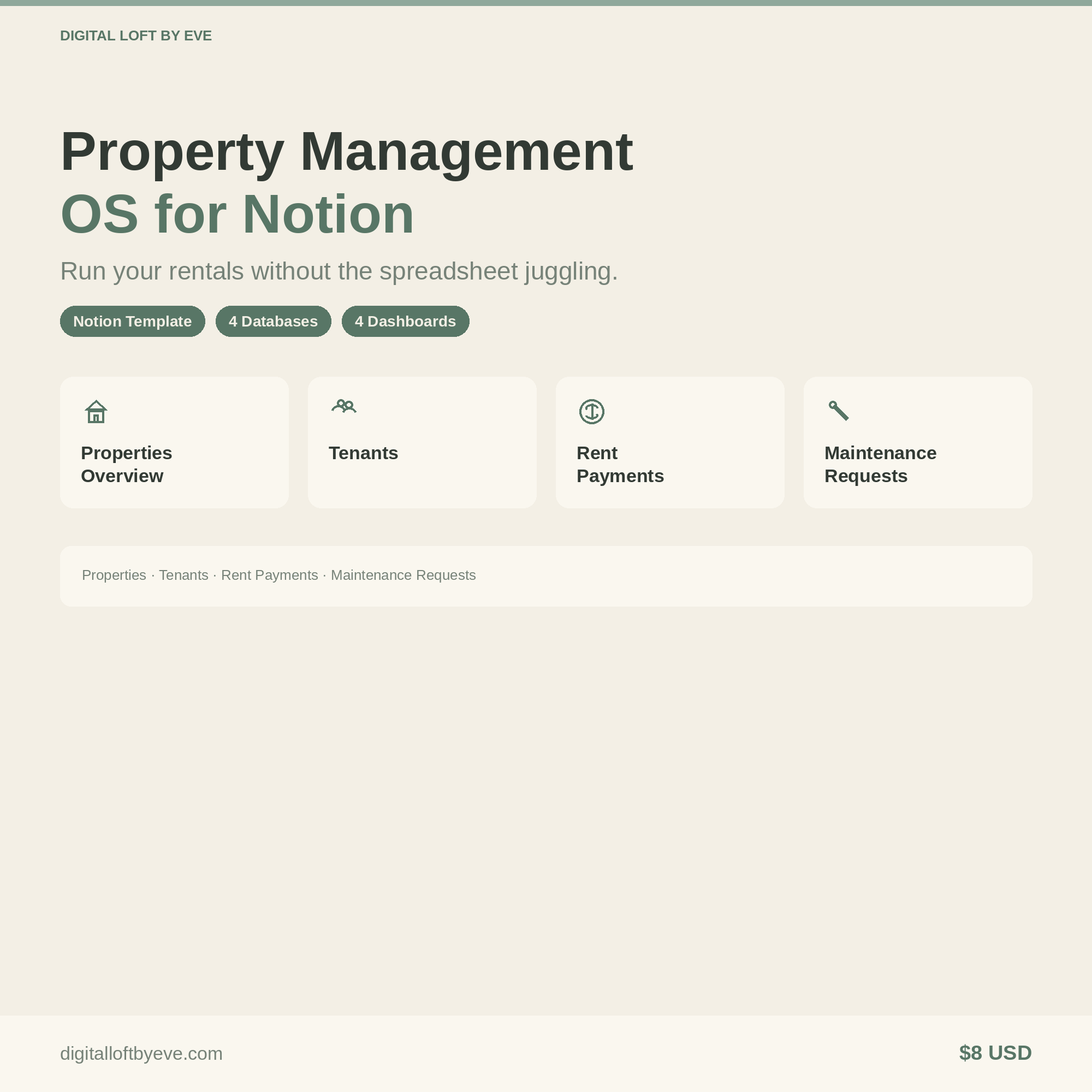 Property Management Notion Template — Tenants, Rent Payments & Maintenance Tracker