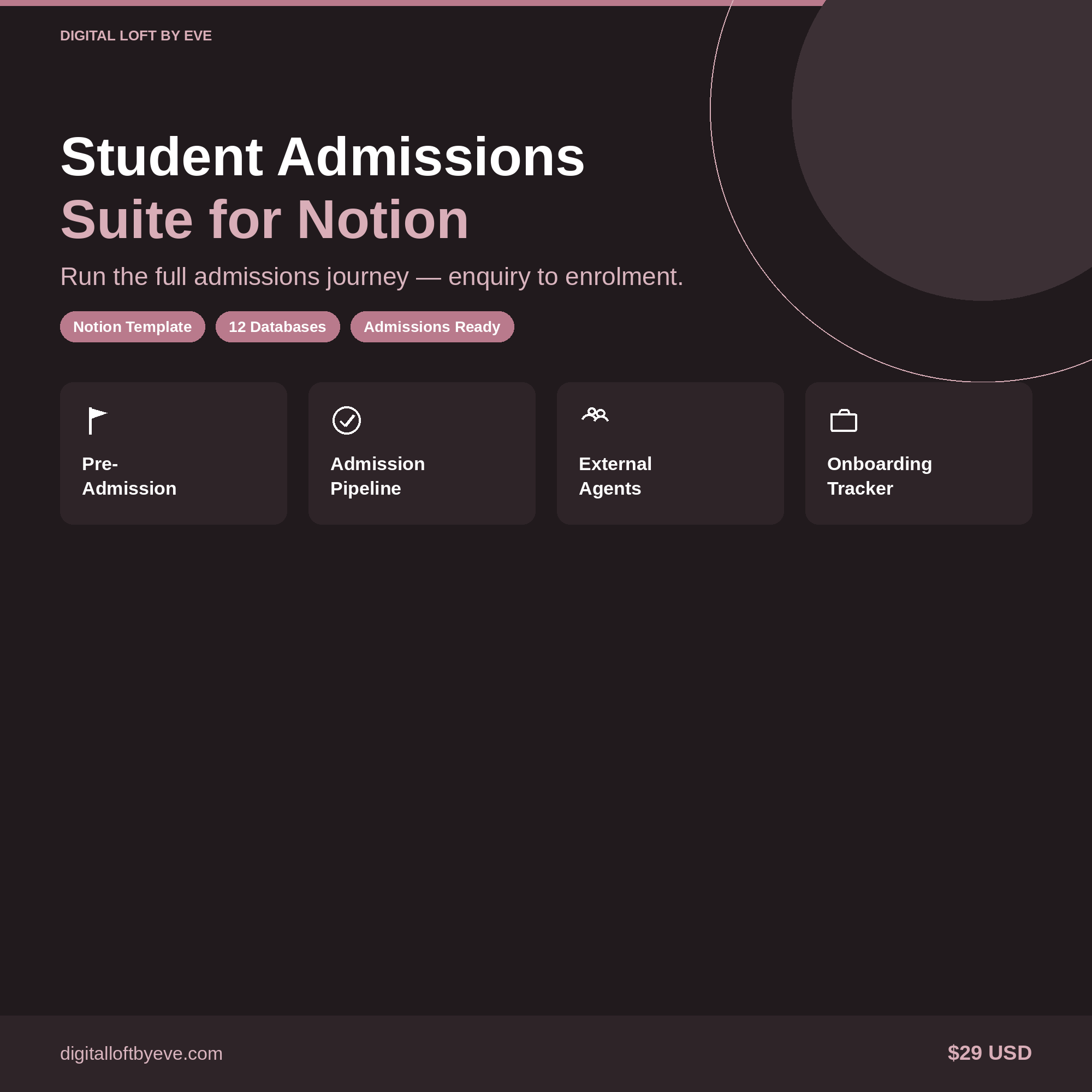 Student Admissions Suite — All-in-One Notion Workspace for Admissions