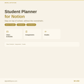 Student Planner Notion Template — Class Schedule, Assignments & Grades